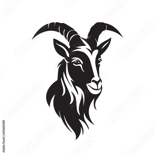 Goat in cartoon, doodle style. 2d vector illustration in logo, icon style. 