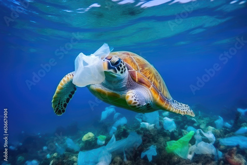 Turtle's Battle for Survival Amidst Plastic Chaos