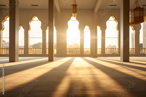 the mosques prayer hall during