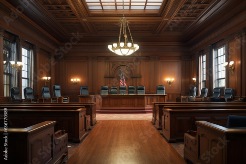 Empty courtroom or courtroom. generative ai 