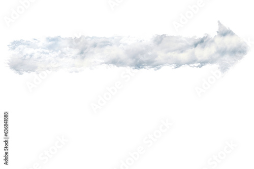 Digital png illustration of directional arrow of cloud on transparent background
