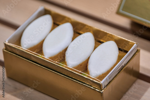 Calissons, traditional almonds cookies, candy shop in Saint Paul de Vence France