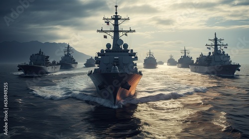 war ships in the sea