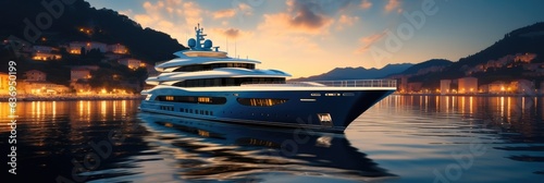 Luxury yacht cruising in sea, Travel concept.