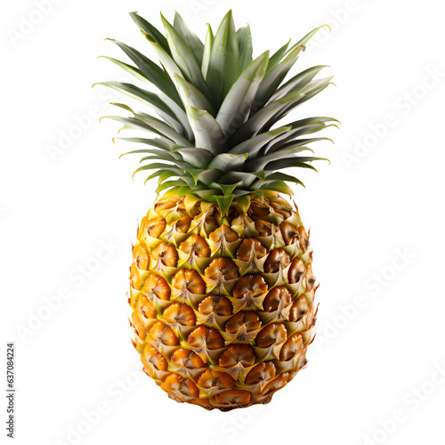 pineapple fruit isolated on transparent background ,generative ai