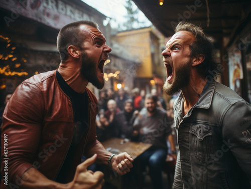 CFC2023CT, dwóch mężczyzn krzyczących na siebie wzajemnie w miejscu publicznym