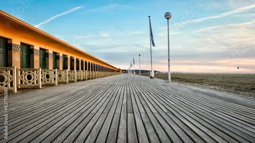 Boards of Deauville on the beach in France