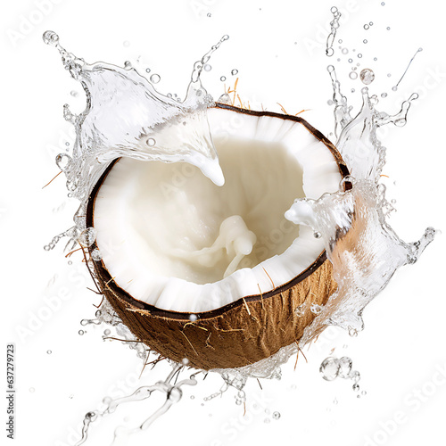 Cracked coconut isolated