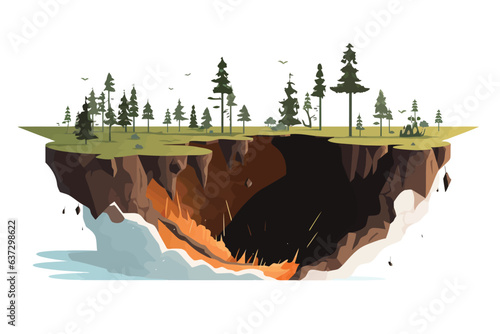 Sinkhole vector flat minimalistic isolated illustration