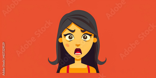 Dynamic studio illustration displaying a woman with remarkable intense disgust expression, providing ample copy space. Perfect for creating emotional resonance.