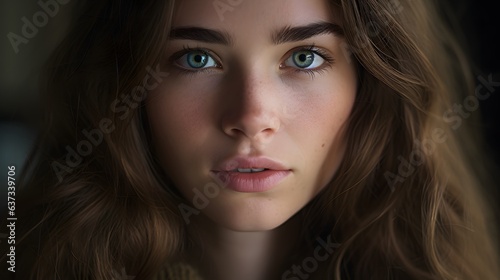 Photo of a woman with stunning blue eyes