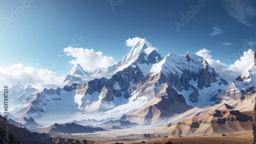 "Majestic Himalayan Peaks: Panoramic View of Mount Everest and Upper Mustang"