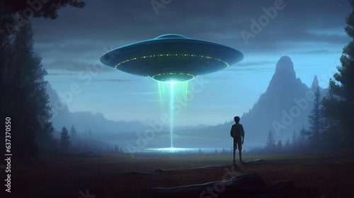 UFO Abduction. Created with Generative AI.