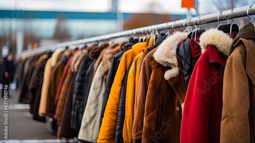 Coat Drive Promotion: Motivating Clothing Donation with Photos of Coats Hanging on Coathangers for Effective Marketing Assistance: Generative AI