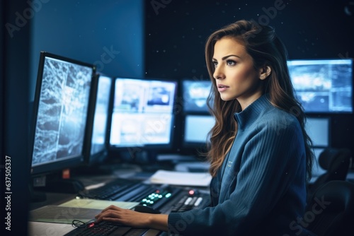 shot of a young female meteorologist at work