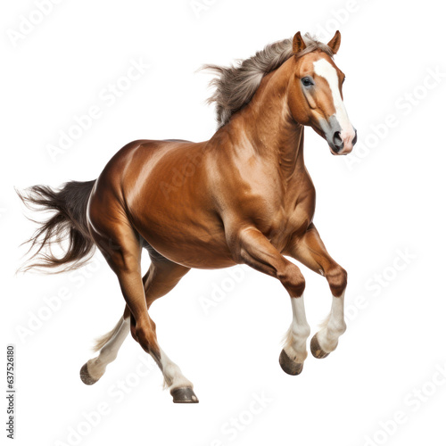 Brown horse run gallop isolated