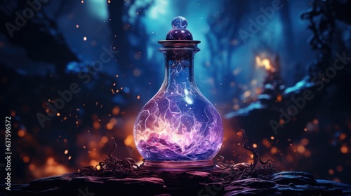 A bottle containing the magic potion