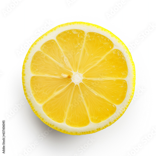 Lemon slices on white background.