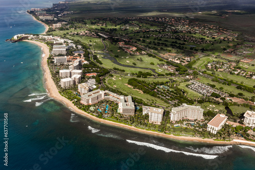 The city of Lahaina in Maui Hawaii before the wildfires.