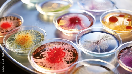 Array of petri dishes with agar | generative AI