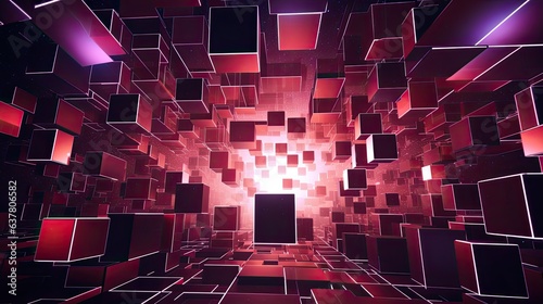 digital cube abstract pattern wallpaper 
