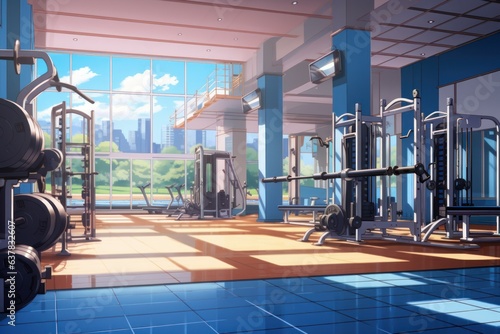Gym city anime visual novel game. Generate Ai