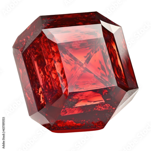 red sapphire isolated on white