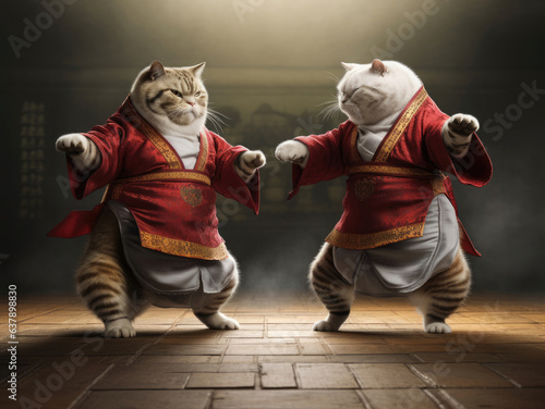 Two kung fu cats