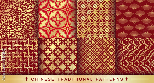 Chinese traditional pattern collection for Chinese new year.