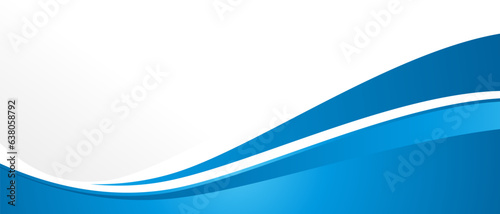 blue and white business banner background with dynamic curve and shadows