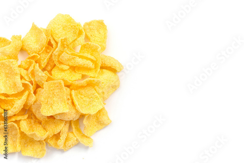 Corn chips snack on white background