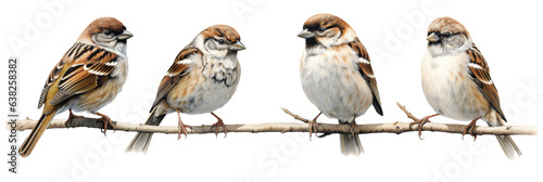 Sparrows Trio with Space for Text