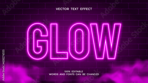 purple neon glow editable text effect