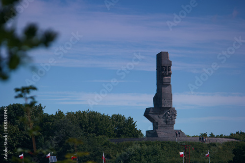  pomnik, pomniki, statua, rzeźba, punkt orientacyjny, Gdańsk, Westerplatte, niebo, niebieski,