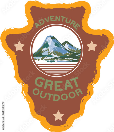 Illustrations of tourism and camping Patching Badge element