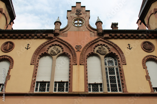 neo-gothic mansion (cercle saint-martin) in colmar in alsace (france)