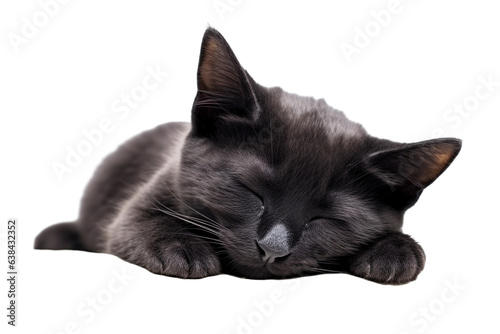 sleeping cat isolated on white/ transparent background