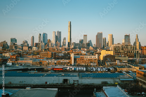 Skyline view from Smith-9th Streets Station in Brooklyn, New York City