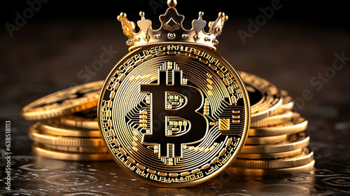 Bitcon con corona de rey 