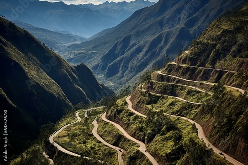 Incan road network connecting vast territories. Generative AI