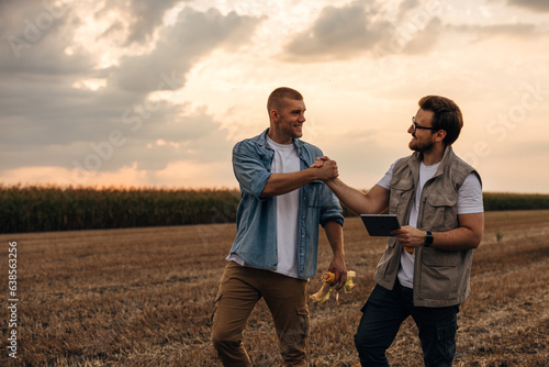 Handshake between partners in the field.