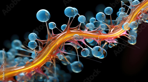 This macro image captures a phospholipid molecule with its distinct amphiphilic structure evident. It is composed of two long hydrocarbon tails that are nonpolar