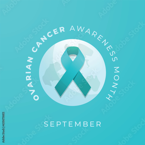 vector graphic of Ovarian Cancer Awareness Month good for Ovarian Cancer Awareness Month celebration. flat design. flyer design.flat illustration.