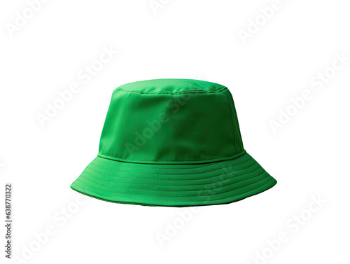 Green bucket hat on white