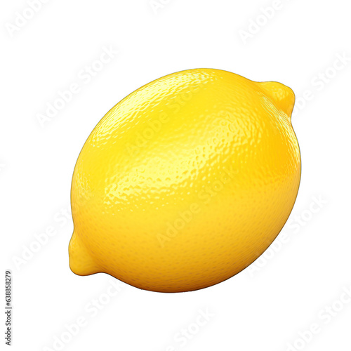 lemon 3d fruit icon isolated on transparent background