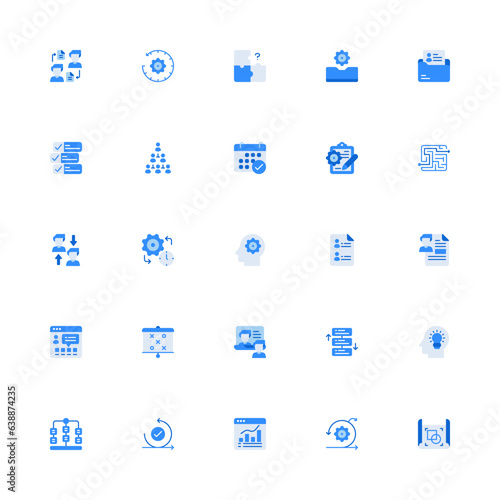 Project Management Monochrome 2d Icon. Editable stroke. Pixel Perfect at 32x32