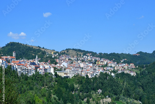 Panoramic view of Agnone, an old village in the mountains of the province of Isernia, Italy.