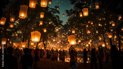 Yi Peng festival lantern festival Chiang Mai, Thailand