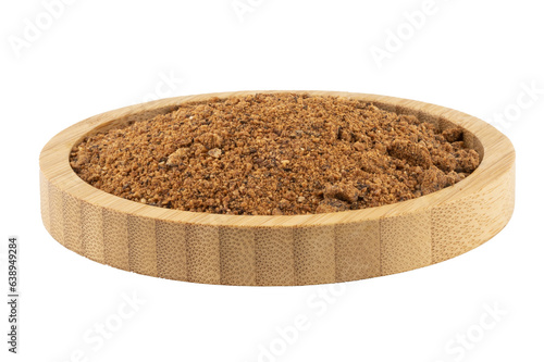 nutmeg powder in a woden bowl