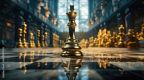 Chess pieces. A chess game symbolizing a new business strategy for the company, Generative AI